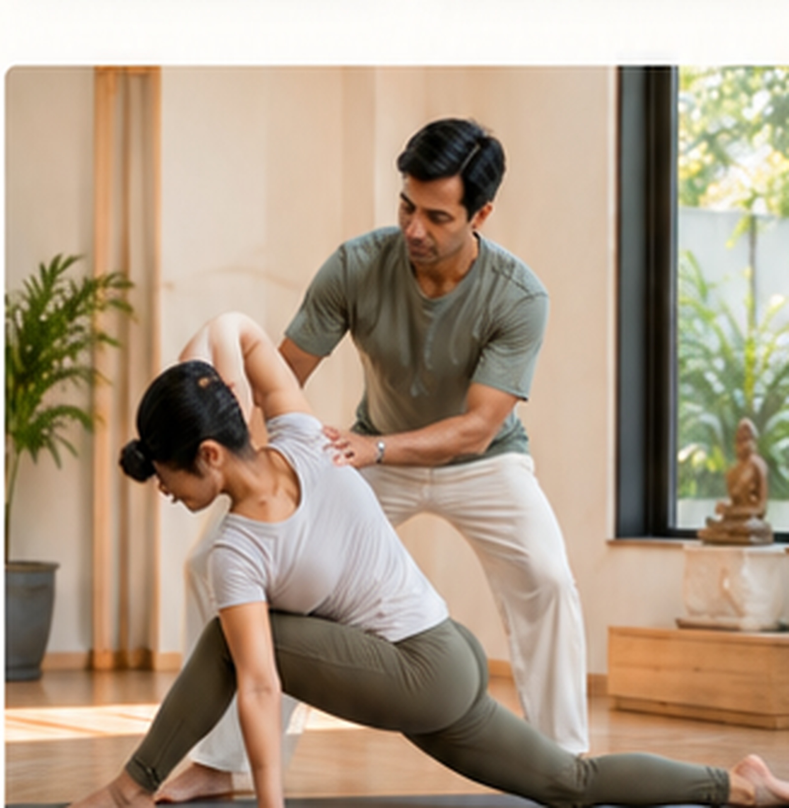 Deepak Sharma guiding a yoga movement practice