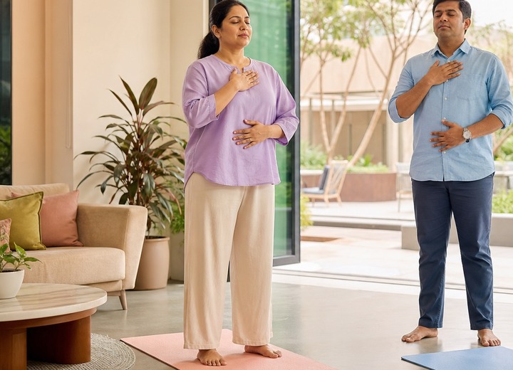 Calm home environment for yoga practice